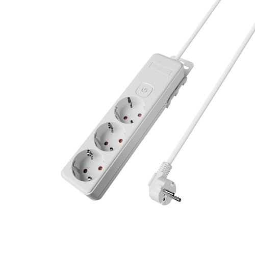 Prenosiva utičnica 3x schuko s kabelom 1,5mm2 / 1,5m i prekidačem bijela BRAYTRON BY72-00231
