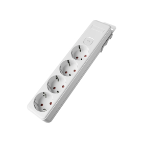 Prenosiva utičnica 4x schuko s prekidačem bijela BRAYTRON BY72-00240
