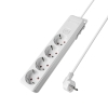 Prenosiva utičnica 4x schuko s kabelom 1,5mm2 / 1,5m i prekidačem bijela BRAYTRON BY72-00241
