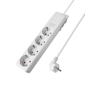 Prenosiva utičnica 4x schuko s kabelom 1,5mm2 / 5m i prekidačem bijela BRAYTRON BY72-00245