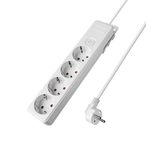 Prenosiva utičnica 4x schuko s kabelom 1,5mm2 / 5m i prekidačem bijela BRAYTRON BY72-00245