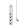 Prenosiva utičnica 4x schuko s kabelom 1,5mm2 / 5m i prekidačem bijela BRAYTRON BY72-00245