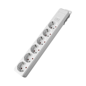 Prenosiva utičnica 6x schuko s prekidačem bijela BRAYTRON BY72-00260