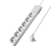 Prenosiva utičnica 6x schuko s kabelom 1,5mm2 / 1,5m i prekidačem bijela BRAYTRON BY72-00261