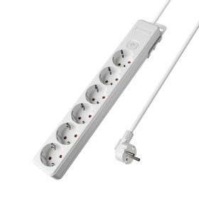 Prenosiva utičnica 6x schuko s kabelom 1,5mm2 / 5m i prekidačem bijela BRAYTRON BY72-00265