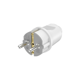 Utikač schuko ravni s uzemljenjem PVC bijeli 30 kom/pak BRAYTRON BY74-00002