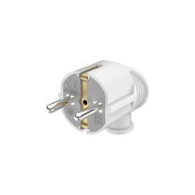Utikač schuko kutni s uzemljenjem PVC bijeli 40kom/pak BRAYTRON BY74-00003