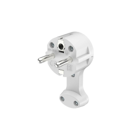 Utikač schuko plosnati s uzemljenjem PVC bijeli 40kom/pak BRAYTRON BY74-00006