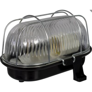 Zidna svjetiljka E27 OWAL60 170x115x125mm IP44 brodska crna, staklo sa metalnom mrežom D.3166C