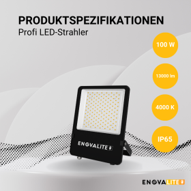 Reflektor LED 100W 4000K 13000lm IP65 crni LUMILEDS ENOVALITE ELED400100