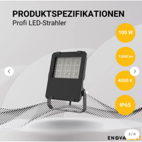Reflektor LED PRO 100W 4000K 13000lm IP65 LUMILEDS ENOVALITE ELED400160