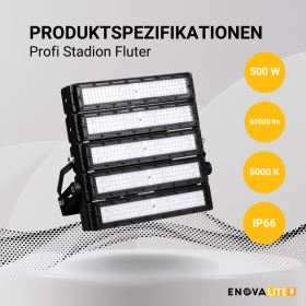 Reflektor LED 500W 5000K 65000lm IP66 profesionalni za stadione LUMILEDS ENOVALITE ELED400303