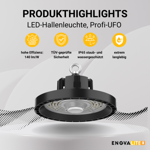 Industrijska svjetiljka 100 W 4000K 14000lm IP65 HighBay Lumileds ENOVALITE ELED500105