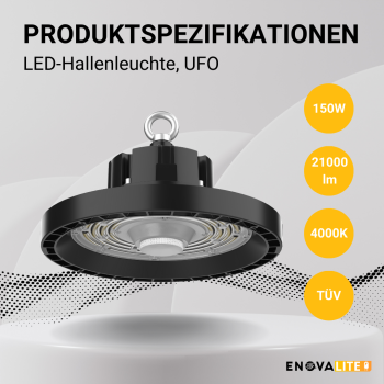 Industrijska svjetiljka 150W 4000K 21000lm IP65 HighBay Lumileds ENOVALITE ELED500106
