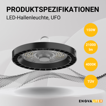 Industrijska svjetiljka 150W 4000K 21000lm IP65 HighBay LUMILEDS ENOVALITE ELED500111