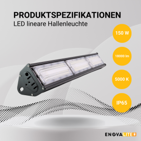 Industrijska svjetiljka 150W 5000K 18000l IP65 HighBay linearna ENOVALITE ELED500122