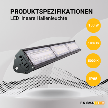 Industrijska svjetiljka 150W 5000K 18000l IP65 HighBay linearna ENOVALITE ELED500122