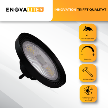 Industrijska svjetiljka, 100-200 W, 3500-5500 K, 14000-28000 lm, IP65, HighBay dimabilna ENOVALITE ELED500152