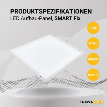 Panel LED 30W 4000K 3300lm 60x60 cm UGR<19 SLIM nadgradni kvadratni ENOVALITE ELED600400