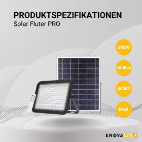 Reflektor solarni PRO 20W 6500K 2600lm IP65 s baterijom lijevani aluminij ENOVALITE ELEDSO400102