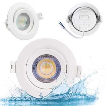 Stropna svjetiljka 5W 450lm 38° IP44 downlight 3-stupanjsko prigušivanje prigušivo preko zidnog prekidača zakretno LUXULA LX300101