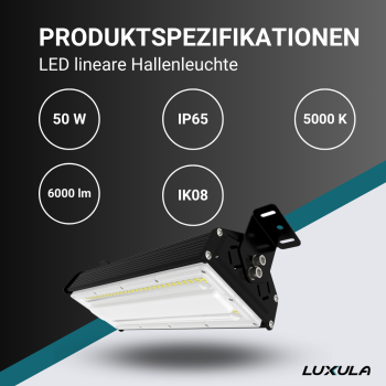 Industrijska svjetiljka 50W 5000K 6000lm IP65 HighBay linearna LUMILEDS LUXULA LX500120