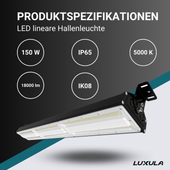 Industrijska svjetiljka 150W 5000K 18000lm IP65 HighBay linearna LUMILEDS LUXULA LX500122