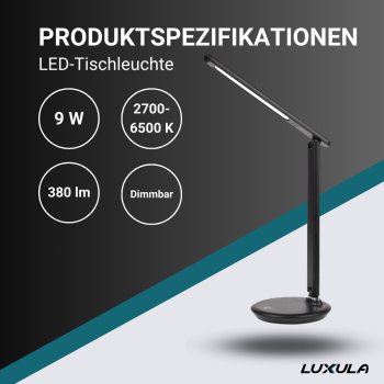 Stolna svjetiljka 9W 3CCT dimabilna crna LUXULA LX700150