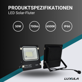 Solarni reflektor 6W 6500K 700lm IP66 s baterijom LUXULA LXSO400100