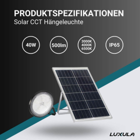 Solarna viseća svjetiljka 6W 3CCT IP44 LUXULA LXSO500100