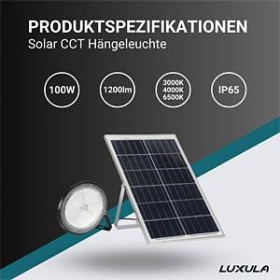 Solarna viseća svjetiljka 10W 3CCT 1200lm IP44 LUXULA LXSO500101