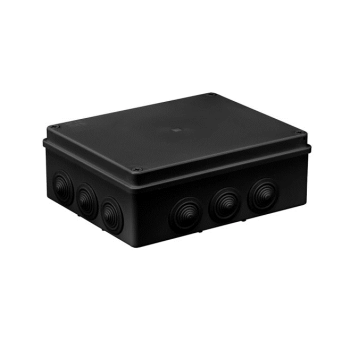 Kutija razvodna nadžbukna 240x190x90mm 12 uvoda crna IP65 S-BOX 506C