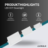 Panel LED 12W 3CCT 1190lm 165x32mm downlight podesiv s difuzorom ugradbeni četvrtasti LUXULA LX300119