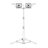 Reflektor radni 2x50W 4000K 10000lm IP65 sa stalkom on/off prekidač LUXULA  LX400171
