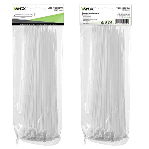 Vezica PVC 4,5x250mm bijela 100 komada u pakiranju VOZ-45250W