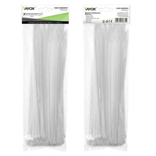 Vezica PVC 4,8x300mm bijela 100 komada u pakiranju VOZ-48300W