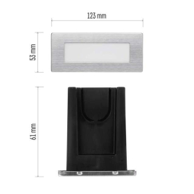 Zidna svjetiljka za stepenice ugradbena 1,5W 4000K inox IP65 ZC0110