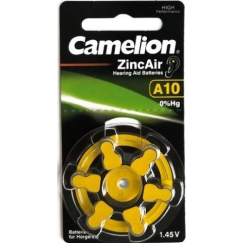 Baterija za slušni aparat, A10 , bez žive, (PR70), 6 kom, Camelion 2400106060