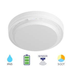 Stropna/zidna svjetiljka 18W 3CCT 2020lm fi222mm IP65 sa senzorom okrugla bijela BRAYTRON BC15-00980