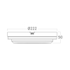 Stropna/zidna svjetiljka 18W 3CCT 2020lm fi222mm IP65 sa senzorom okrugla bijela BRAYTRON BC15-00980