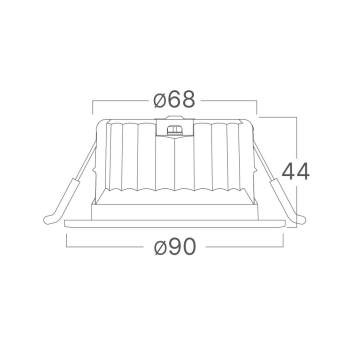 Stropna svjetiljka 9W 3CCT 820lm fi90 IP54 ugradbena okrugla bijela BRAYTRON BD01-10180