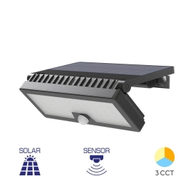 Solarna zidna svjetiljka 10W 3CCT 1000lm IP54 IK05 sa senzorom siva BRAYTRON BG36-00381