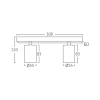 Kućište za 2xGU10 žarulju max 2x35W 2xfi60 IP20 okruglo zlatno-crno BRAYTRON BH04-00826