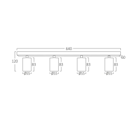 Kućište za 4xGU10 žarulju max 4x35W 4xfi60 IP20 okruglo zlatno-crno BRAYTRON BH04-00846