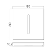 Zidna svjetiljka za stepenice Cover 80x80x10,2mm kvadratni srebrni BRAYTRON BH07-00173