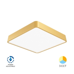 Stropna svjetiljka 36W 3/1 400x400mm IP20 promjenjiva vataža kvadratna zlatna BRAYTRON BH16-05386