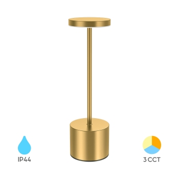 Stolna svjetiljka 2W 3CCT 200lm fi80mm IP44 zlatna dimabilna BRAYTRON BK06-01186