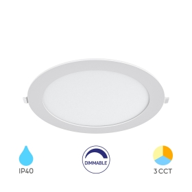 Panel LED 18W 3CCT 1800lm IP40 ugradbeni okrugli bijeli dimabilni BRAYTRON BP01-91880