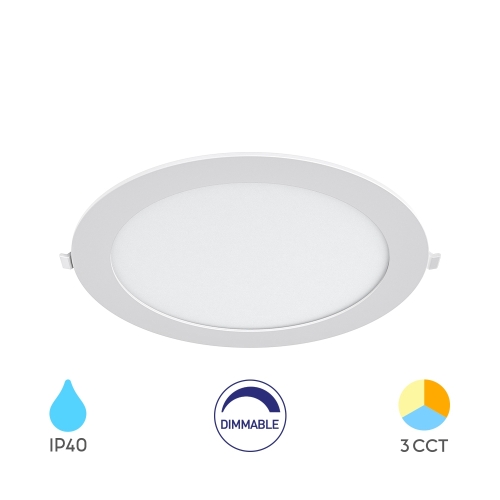 Panel LED 18W 3CCT 1800lm IP40 ugradbeni okrugli bijeli dimabilni BRAYTRON BP01-91880