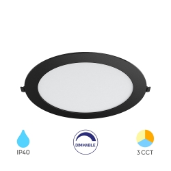 Panel LED 18W 3IN1 IP40 ugradbeni okrugli crni dimabilni BP01-91881